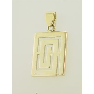Gold 14k pendants Greek key ΜΕ 000146  Weight:3.94gr