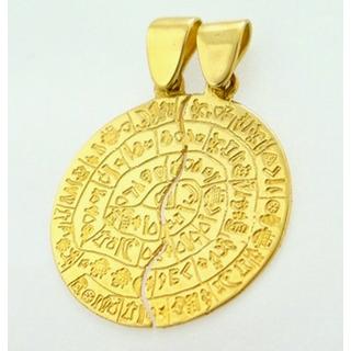 Gold 14k pendants Phaistos disk ΜΕ 000175  Weight:7.04gr