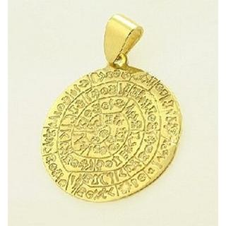 Gold 14k pendants Phaistos disk ΜΕ 000178  Weight:2.75gr