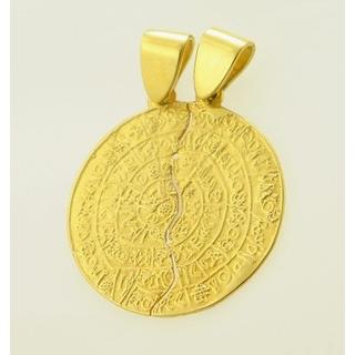 Gold 14k pendants Phaistos disk ΜΕ 000182  Weight:4.75gr