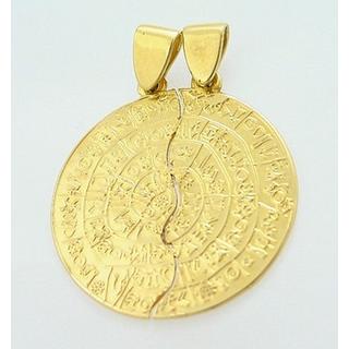 Gold 14k pendants Phaistos disk ΜΕ 000183  Weight:7.12gr