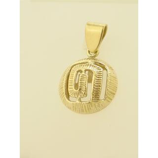 Gold 14k pendants Greek key ΜΕ 000197  Weight:3.7gr