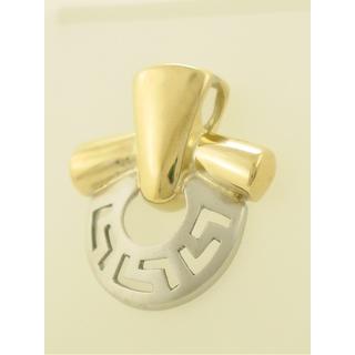 Gold 14k pendants Greek key ΜΕ 000201  Weight:6.4gr