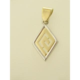 Gold 14k pendants Greek key ΜΕ 000209  Weight:1.81gr