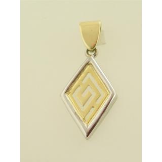 Gold 14k pendants Greek key ΜΕ 000210  Weight:2.03gr