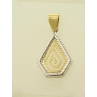 Gold 14k pendants Greek key ΜΕ 000211  Weight:2.86gr