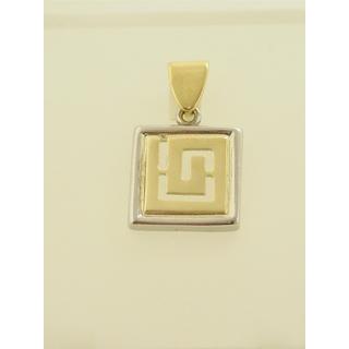 Gold 14k pendants Greek key ΜΕ 000216  Weight:2.36gr