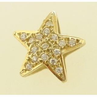 Gold 14k pendants Star with Zircon ΜΕ 000237  Weight:1.75gr