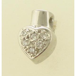 Gold 14k pendants Heart with Zircon ΜΕ 000239  Weight:1.42gr