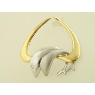 Gold 14k pendants Dolphin ΜΕ 000247  Weight:3.1gr