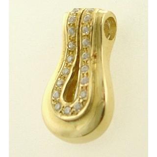 Gold 14k pendants with Zircon ΜΕ 000257  Weight:4.3gr
