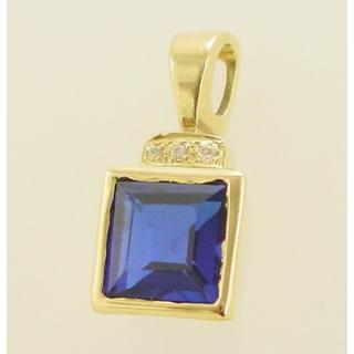 Gold 14k pendants with Zircon ΜΕ 000272  Weight:4.36gr