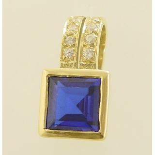 Gold 14k pendants with Zircon ΜΕ 000273  Weight:4.84gr