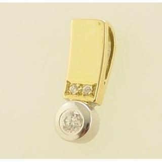 Gold 14k pendants with Zircon ΜΕ 000282  Weight:1.73gr