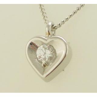 Gold 14k pendants Heart with Zircon ΜΕ 000288  Weight:1.86gr