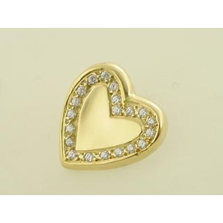 Gold 14k pendants Heart with Zircon ΜΕ 000291  Weight:4.4gr