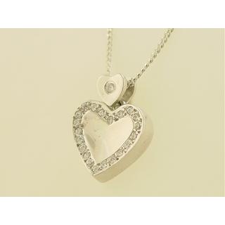 Gold 14k pendants Heart with Zircon ΜΕ 000300  Weight:4.15gr