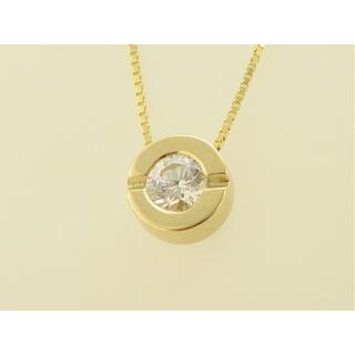 Gold 14k pendants with Zircon ΜΕ 000304  Weight:2.53gr