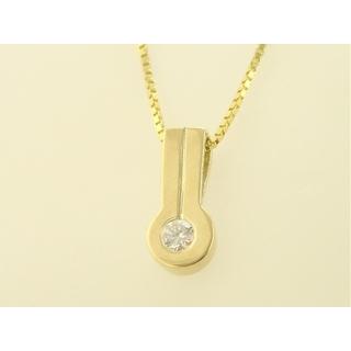 Gold 14k pendants with Zircon ΜΕ 000305  Weight:1.72gr