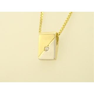 Gold 14k pendants with Zircon ΜΕ 000317  Weight:1.76gr