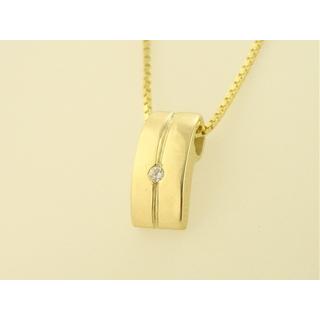 Gold 14k pendants with Zircon ΜΕ 000318Κ  Weight:2.17gr