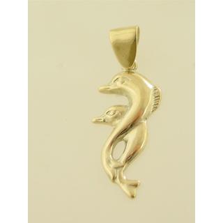 Gold 14k pendants Dolphin ΜΕ 000328  Weight:2.2gr