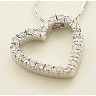 Gold 14k pendants Heart with Zircon ΜΕ 000344  Weight:4.88gr