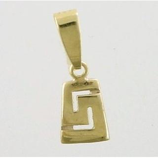 Gold 14k pendants Greek key ΜΕ 000356  Weight:0.75gr
