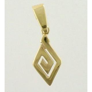 Gold 14k pendants Greek key ΜΕ 000357  Weight:0.65gr