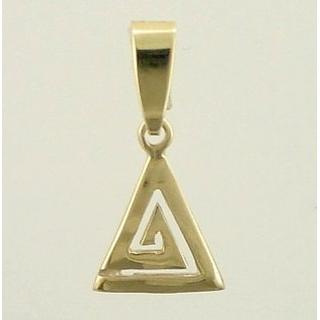 Gold 14k pendants Greek key ΜΕ 000358  Weight:0.73gr