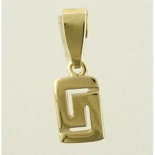 Gold 14k pendants Greek key ΜΕ 000359  Weight:0.76gr