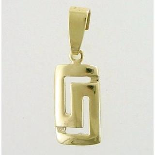 Gold 14k pendants Greek key ΜΕ 000361  Weight:1.07gr