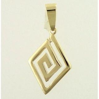 Gold 14k pendants Greek key ΜΕ 000362  Weight:1.27gr