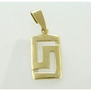 Gold 14k pendants Greek key ΜΕ 000368  Weight:1.26gr