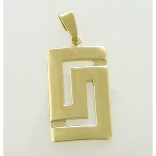 Gold 14k pendants Greek key ΜΕ 000369  Weight:2.71gr