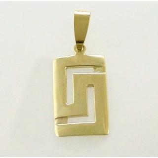 Gold 14k pendants Greek key ΜΕ 000370  Weight:1.6gr