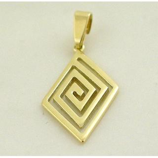Gold 14k pendants Greek key ΜΕ 000372  Weight:1.21gr