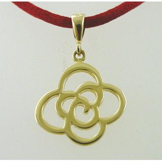 Gold 14k pendants Flowers ΜΕ 000388  Weight:2.05gr