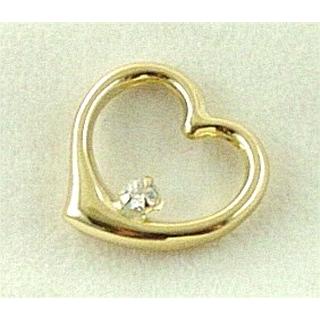 Gold 14k pendants Heart with Zircon ΜΕ 000391  Weight:0.57gr