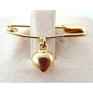 Gold 14k baby pin for newborns ΠΑ 000001