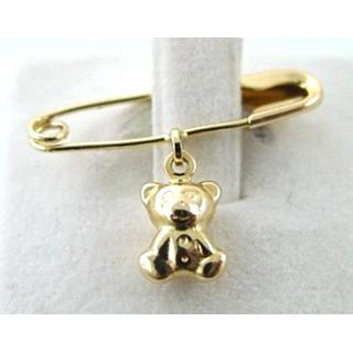 Gold 14k baby pin for newborns ΠΑ 000002