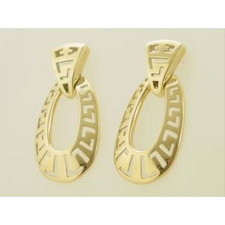 Gold 14k earrings Greek key ΣΚ 000007  Weight:6.19gr