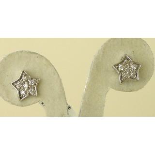 Gold 14k earrings Star Zircon ΣΚ 000017  Weight:1.25gr