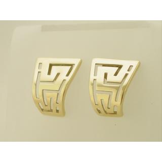 Gold 14k earrings Greek key ΣΚ 000045  Weight:5.7gr