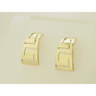 Gold 14k earrings Greek key ΣΚ 000049  Weight:2.9gr