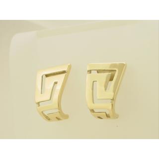 Gold 14k earrings Greek key ΣΚ 000050  Weight:4.6gr