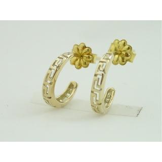 Gold 14k earrings Greek key ΣΚ 000055  Weight:1.87gr