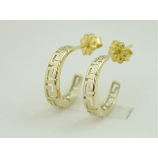 Gold 14k earrings Greek key ΣΚ 000057  Weight:2.52gr