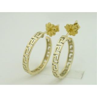 Gold 14k earrings Greek key ΣΚ 000058  Weight:2.52gr