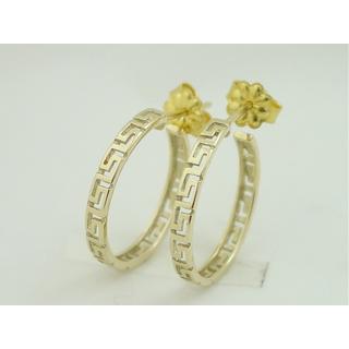 Gold 14k earrings Greek key ΣΚ 000059  Weight:3.2gr